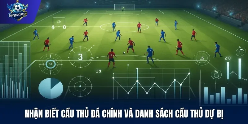 Nhận biết cầu thủ đá chính và danh sách cầu thủ dự bị
