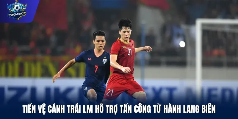 Tiền vệ cánh trái LM hỗ trợ tấn công từ hành lang biên