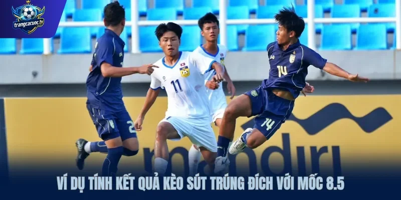 Ví dụ tính kết quả kèo sút trúng đích với mốc 8.5