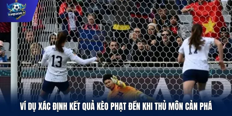 Ví dụ xác định kết quả kèo phạt đền khi thủ môn cản phá